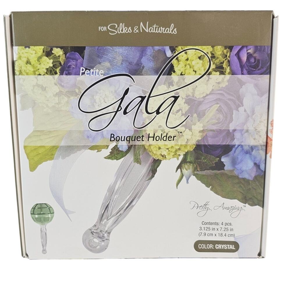 4 Gala Crystal Foam Bouquet Holders Silk & Natural Flowers - Wedding Bridesmaids